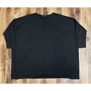 Bryn Walker Chester Lagenlook Tunic Top Black Modal Nylon Spandex Women's XL